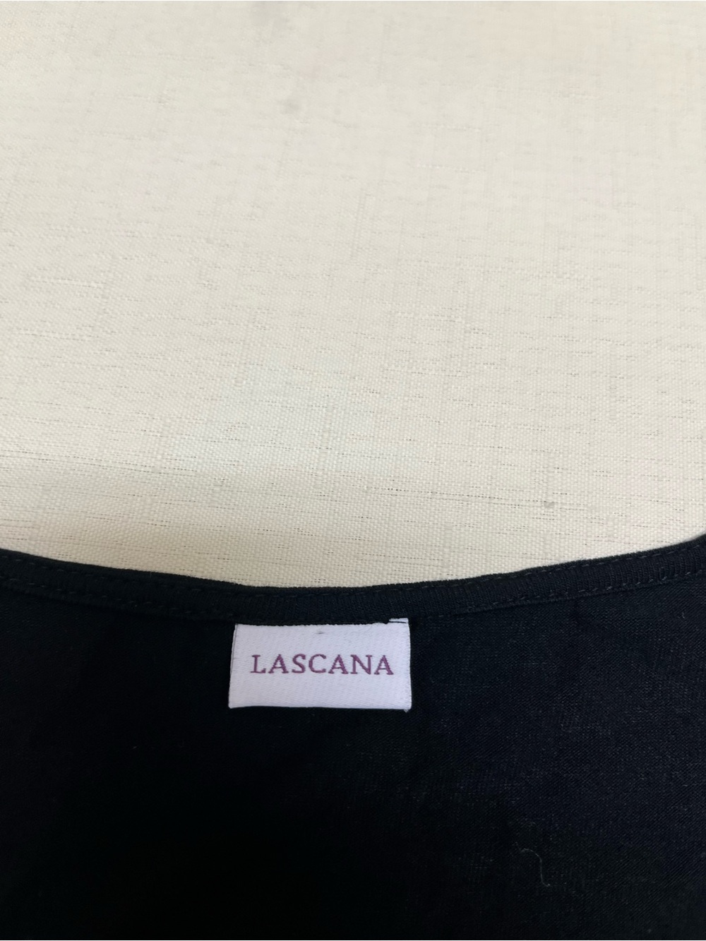 LASCANA L black drawstring waist 3/4 sleeve mini dress with pockets - Picture 6 of 12